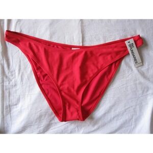 NEW No Boundaries NOBO Cheeky High Leg Fearless Red Bright Swim Bottom Bikini